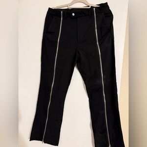 Stylish Men's Black Dress Pants with Zipper Accents
